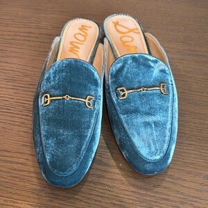Sam Edelman washed teal Flats with Gold Accent